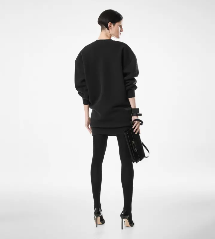 SCULPTURAL WOOL CASHMERE SWEATSHIRT MINI DRESS online